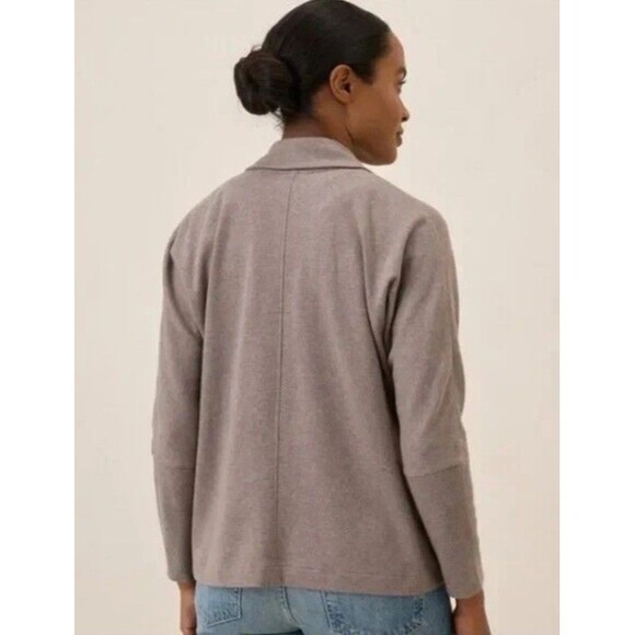 Pact Women’s M Airplane Relaxed Blazer‎ Deep Taupe Heather Oversized Travel Soft - Picture 2 of 7